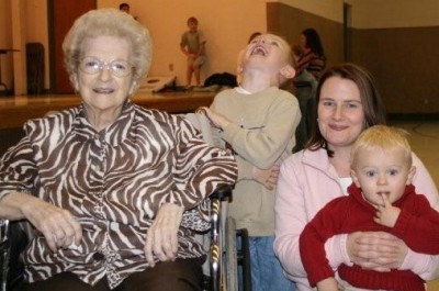Grandma, Goofy, Courtney and Colton