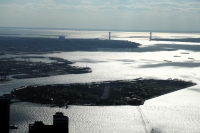 Governor's Island and the Verrazano Narrows Bridge from One World Trade Center